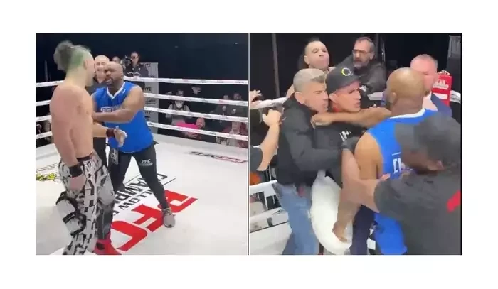 VIDEO: MMA bojovníci si zkusili polštářovou bitku přímo v ringu! Skončila hromadnou rvačkou publika