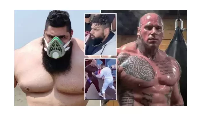VIDEO: Íránský Hulk explodoval už na tiskové konferenci. S Fordem se chtěl rvát ještě před zápasem
